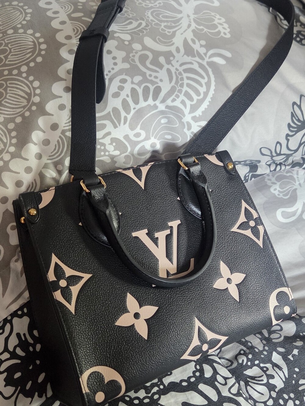 Louis Vuitton OnTheGo PM Handbag Black Monogram